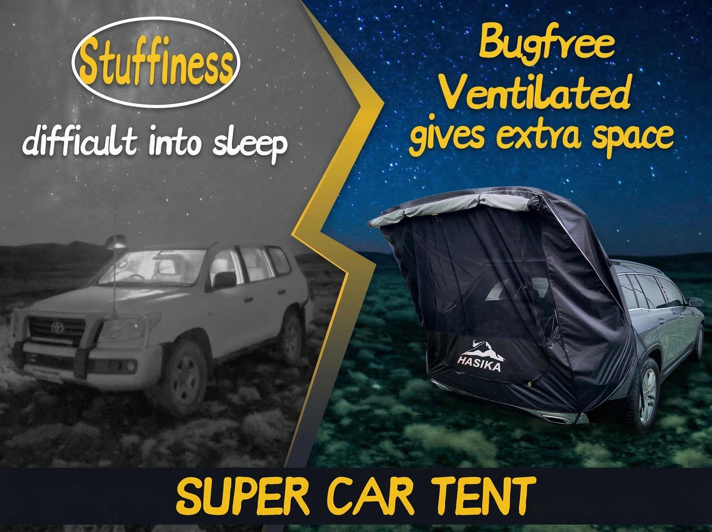 HASIKA tent at campsite showing lifestyle use and easy setup benefit