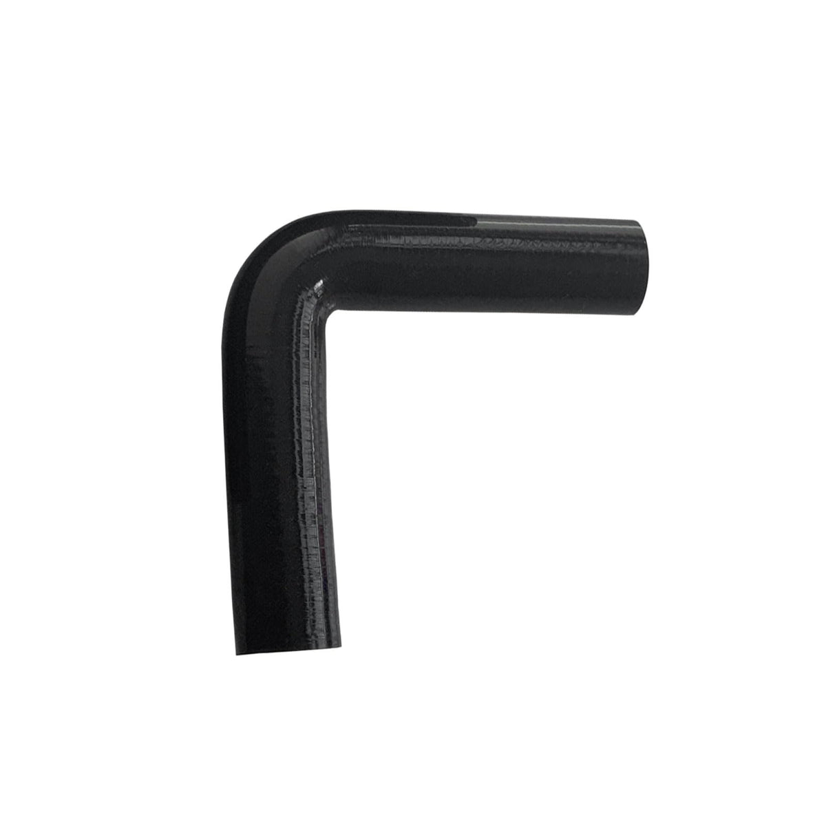 Haturmyko front view 90° silicone elbow showing compact bend and clean finish, for reliable connections