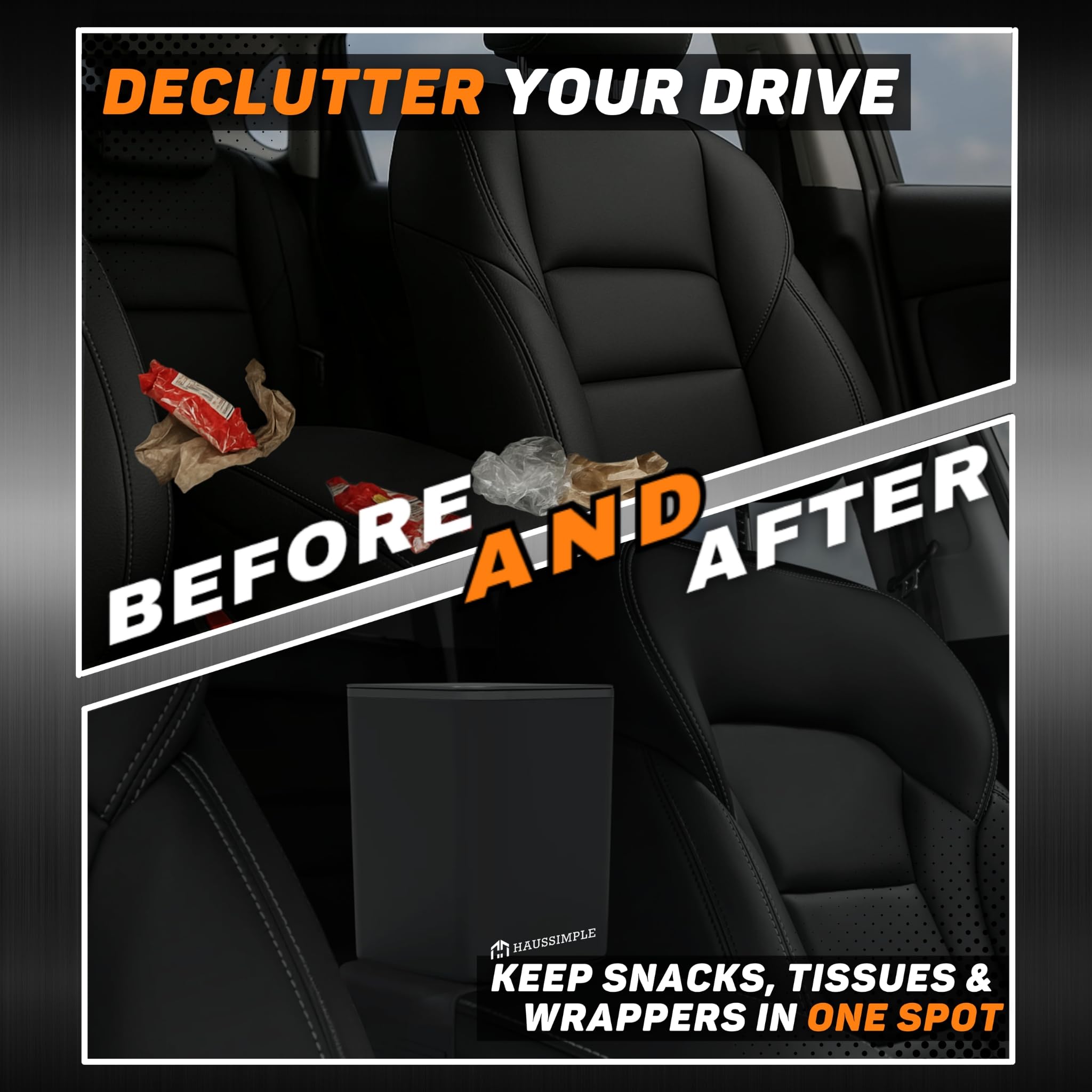 HAUSSIMPLE flip lid closed keeping trash concealed and odor reduced