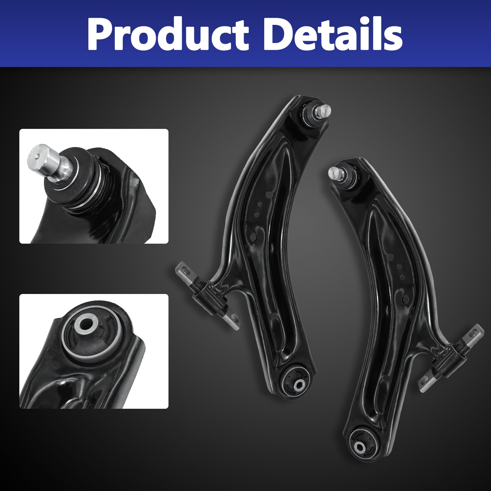 HAWK BROTHER passenger side control arm close-up for proper alignment