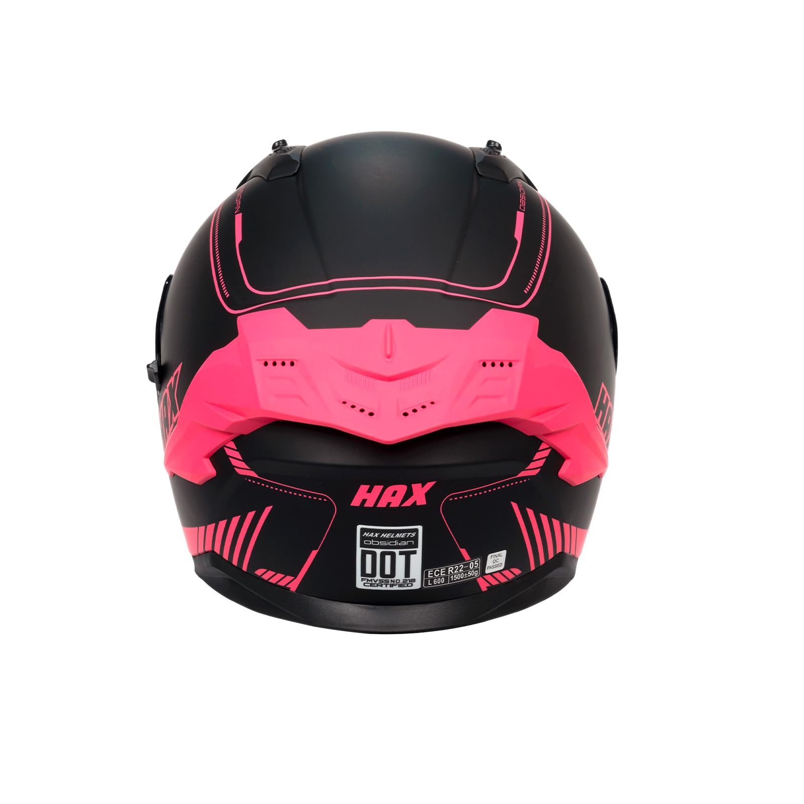 HAX helmet label and safety sticker indicating DOT approval for certified protection