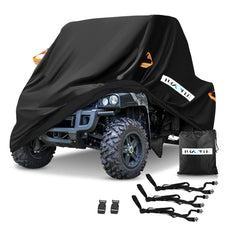 HAYCOVER front view on UTV showing full protective coverage and weather protection