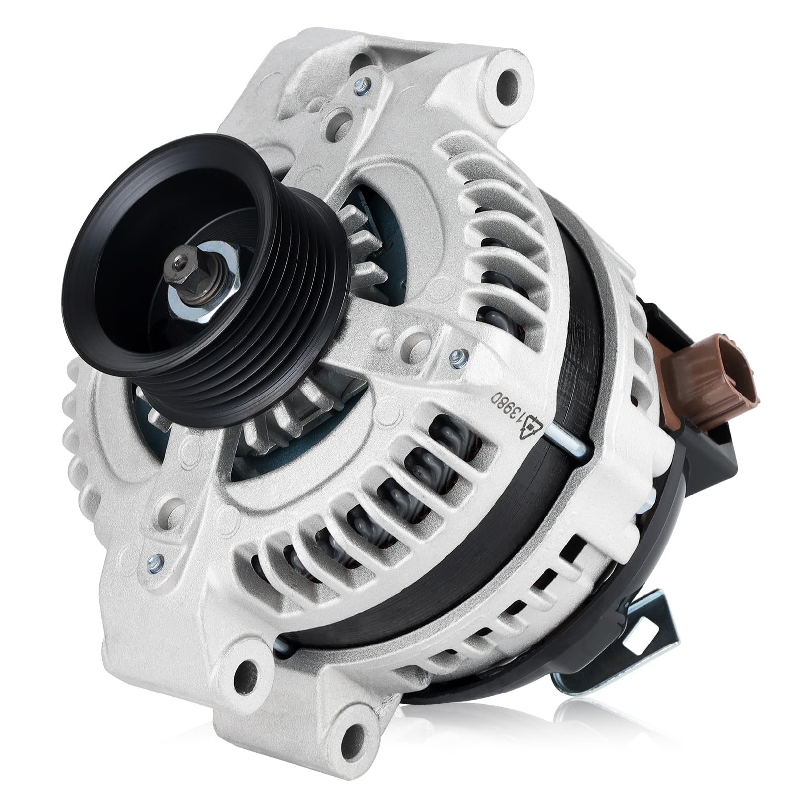 HAYIAUTO alternator front view showing housing and mounting points for accurate fit