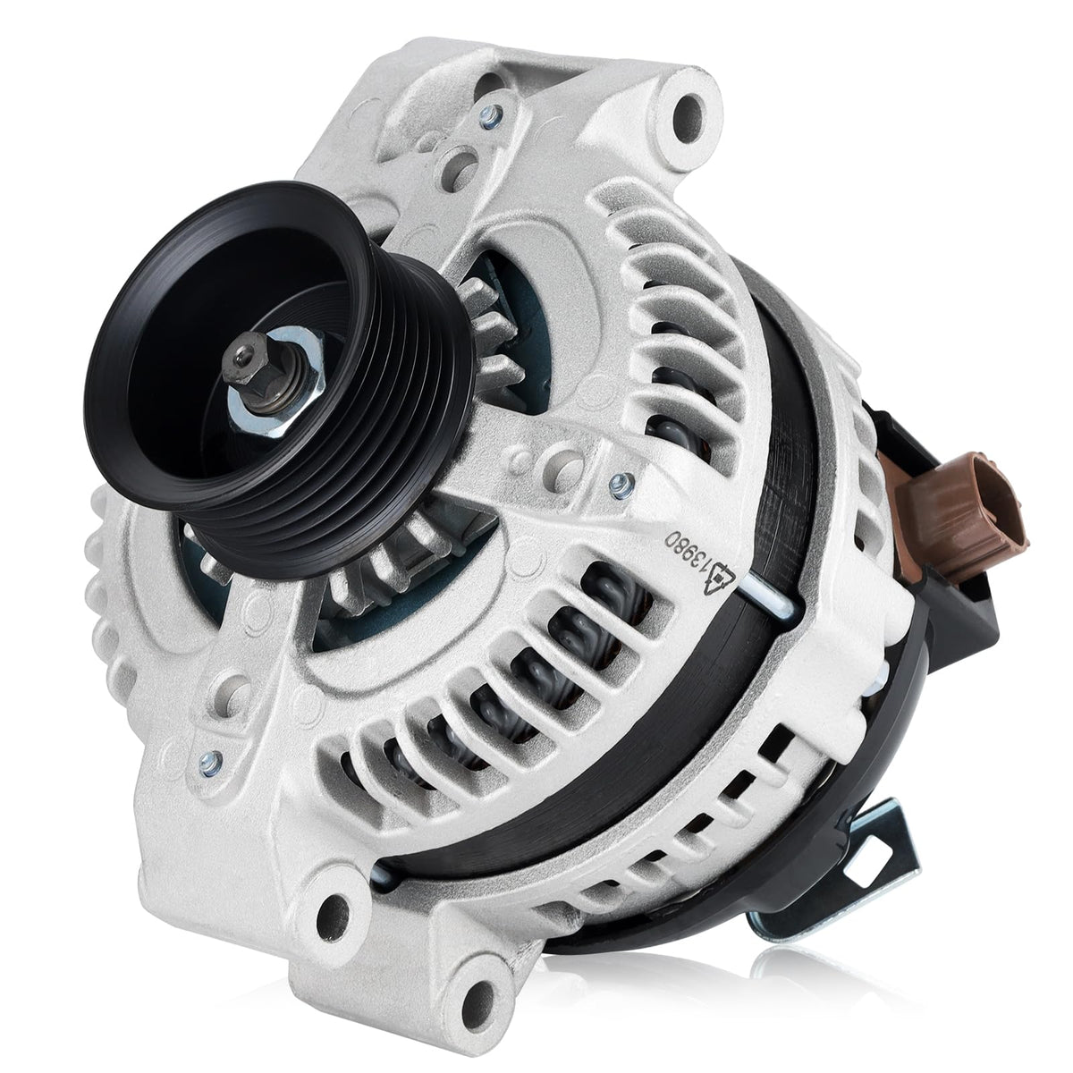 HAYIAUTO alternator front view showing housing and mounting points for accurate fit
