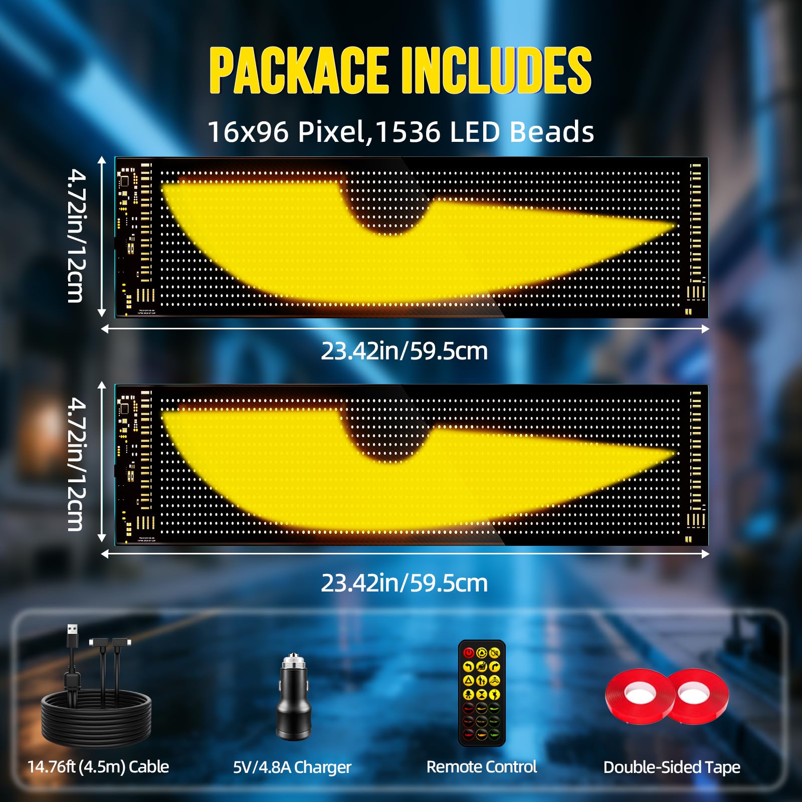 HCYHNB close-up of LED matrix highlighting high-density bright pixels
