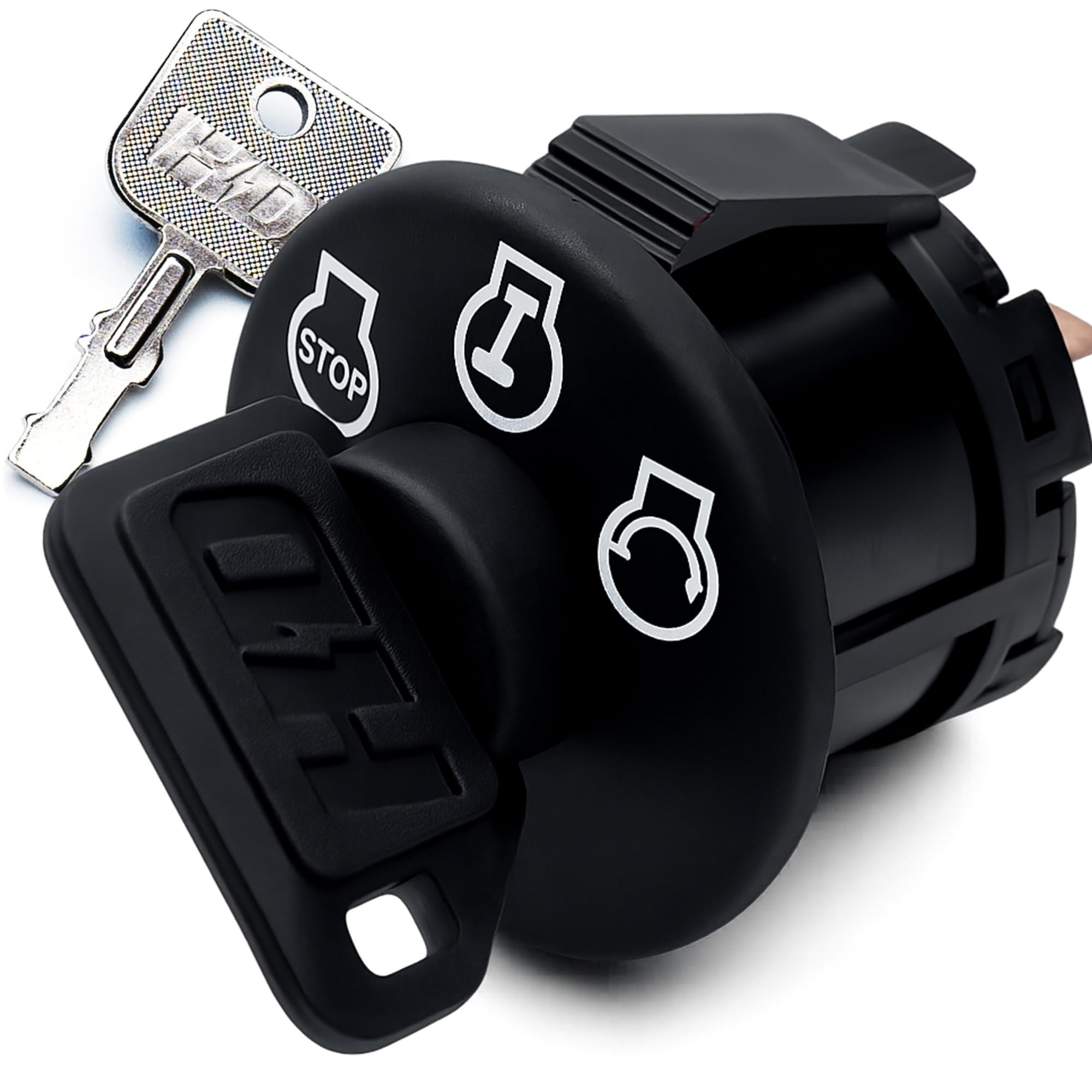 HD Switch front view showing ignition switch and fit benefit