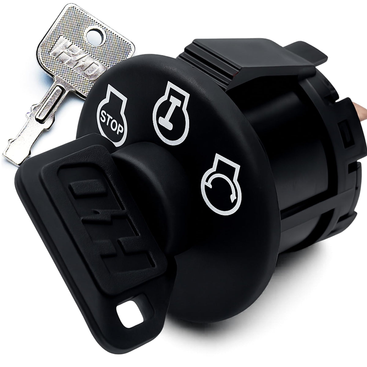HD Switch front view showing ignition switch and fit benefit