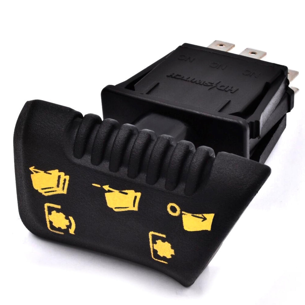 HD Switch AM135131 front view showing robust housing and clear terminals for durable replacement