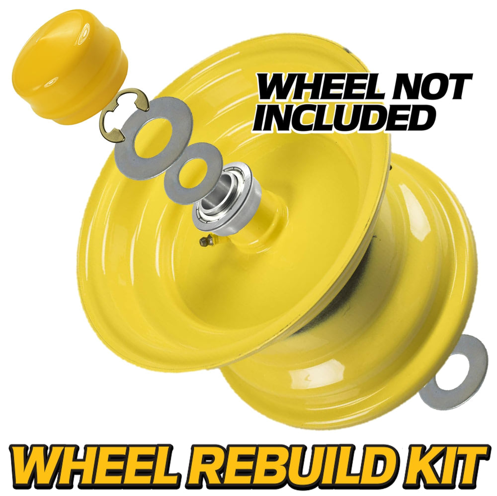 HD Switch caster hardware with yellow hub caps and black top caster caps displayed