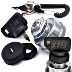 HD Switch front view of ignition switch kit showing components and protection benefit