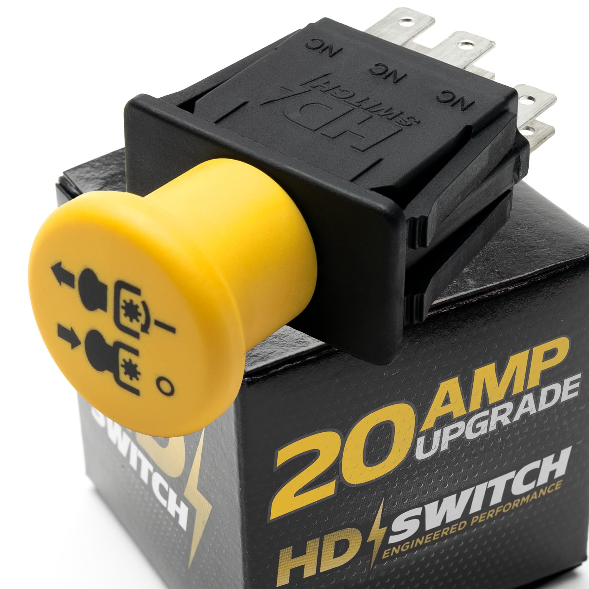 HD Switch front view showing 20A label and sturdy housing for reliable replacement