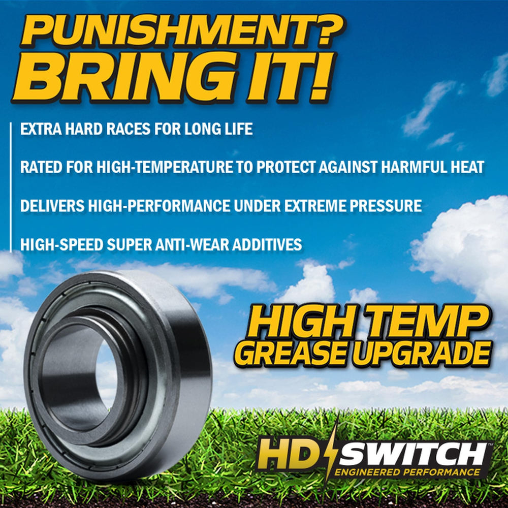 HD Switch product label and grease stamp highlighting high-temperature grease rated to 400°F