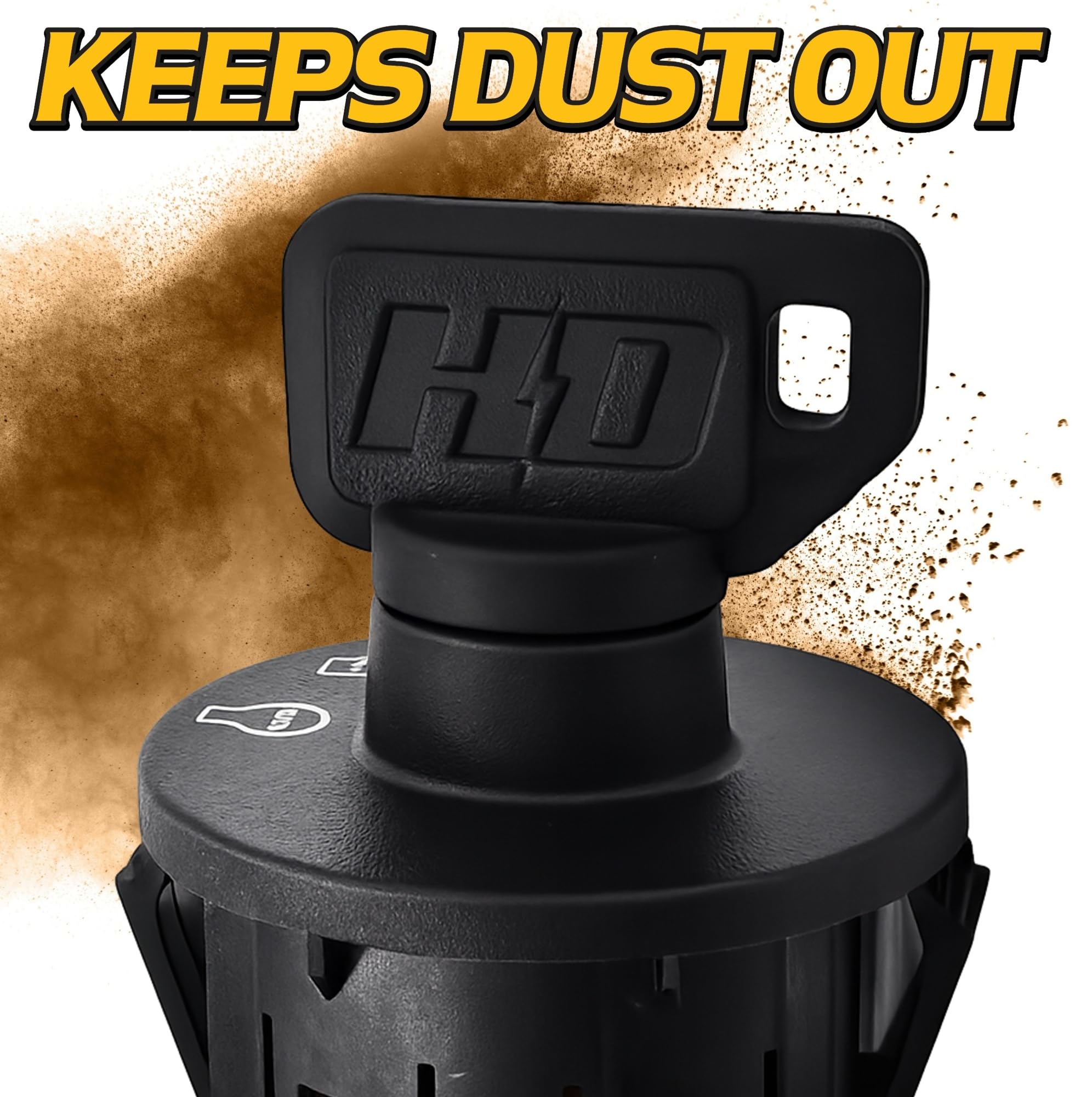 HD Switch umbrella key close-up showing soft-grip seal that blocks moisture