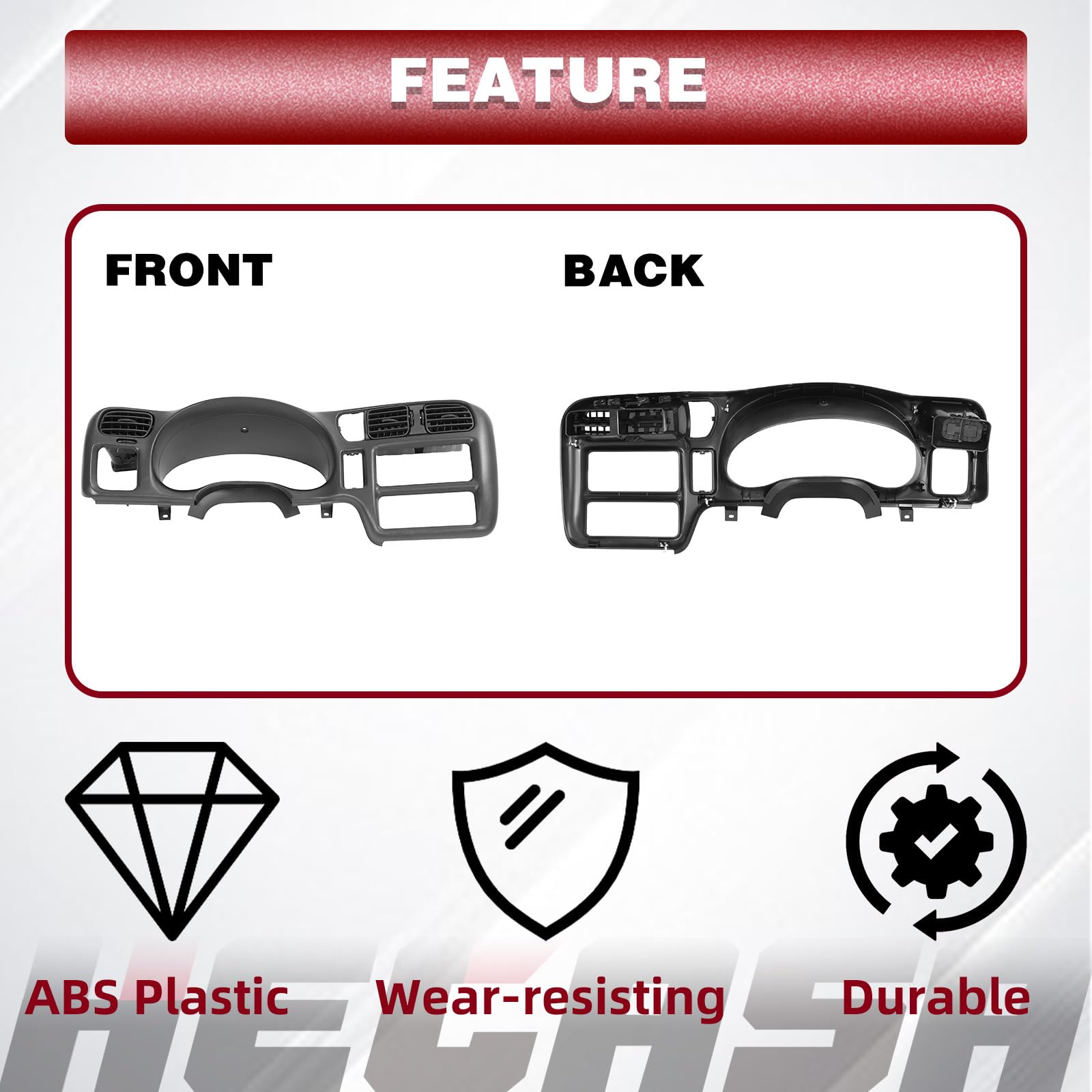 HECASA dash bezel installed in S10 Blazer illustrating precise fit and tidy radio mounting