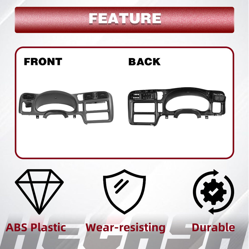 HECASA dash bezel installed in S10 Blazer illustrating precise fit and tidy radio mounting