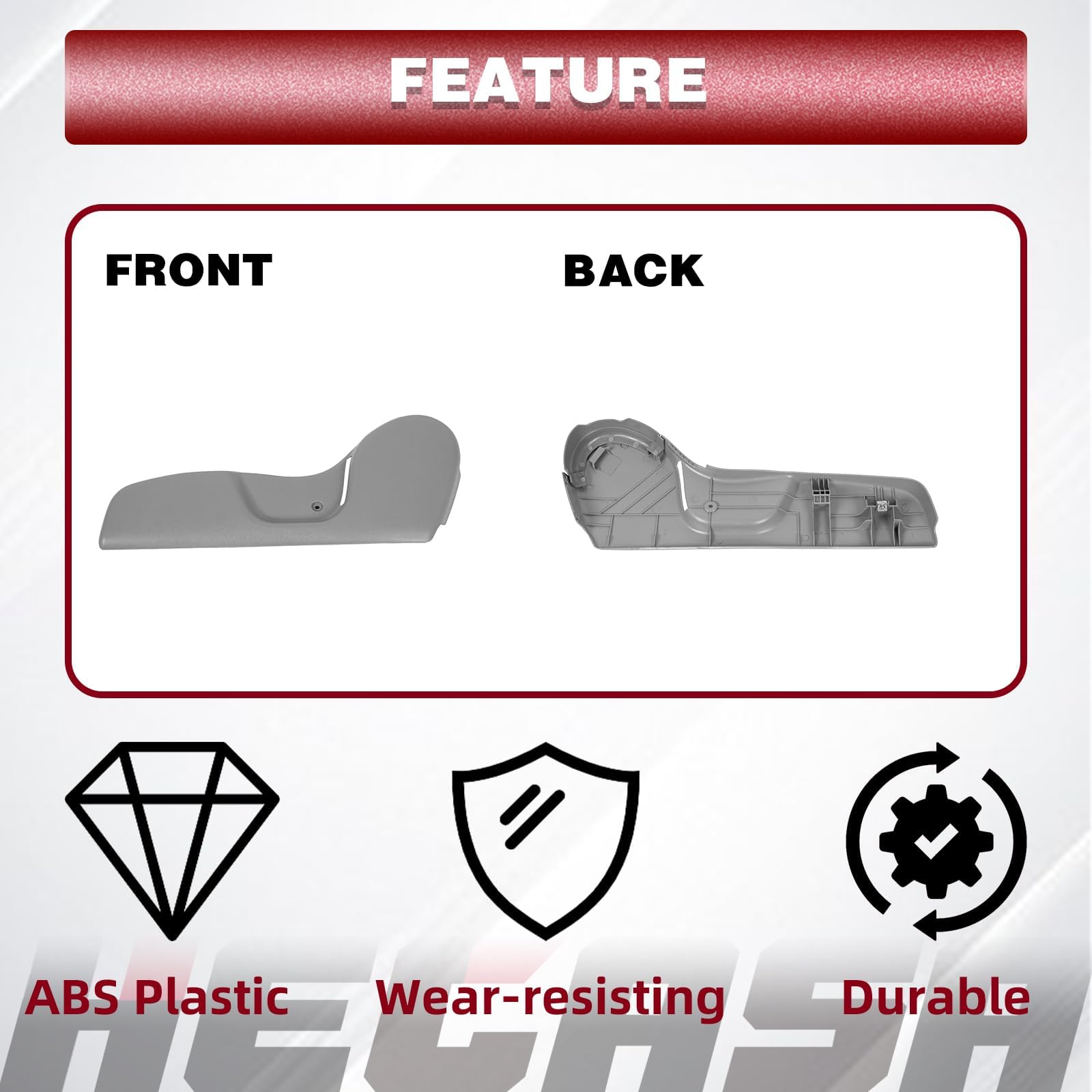 HECASA close-up of ABS texture highlighting durable scratch-resistant finish