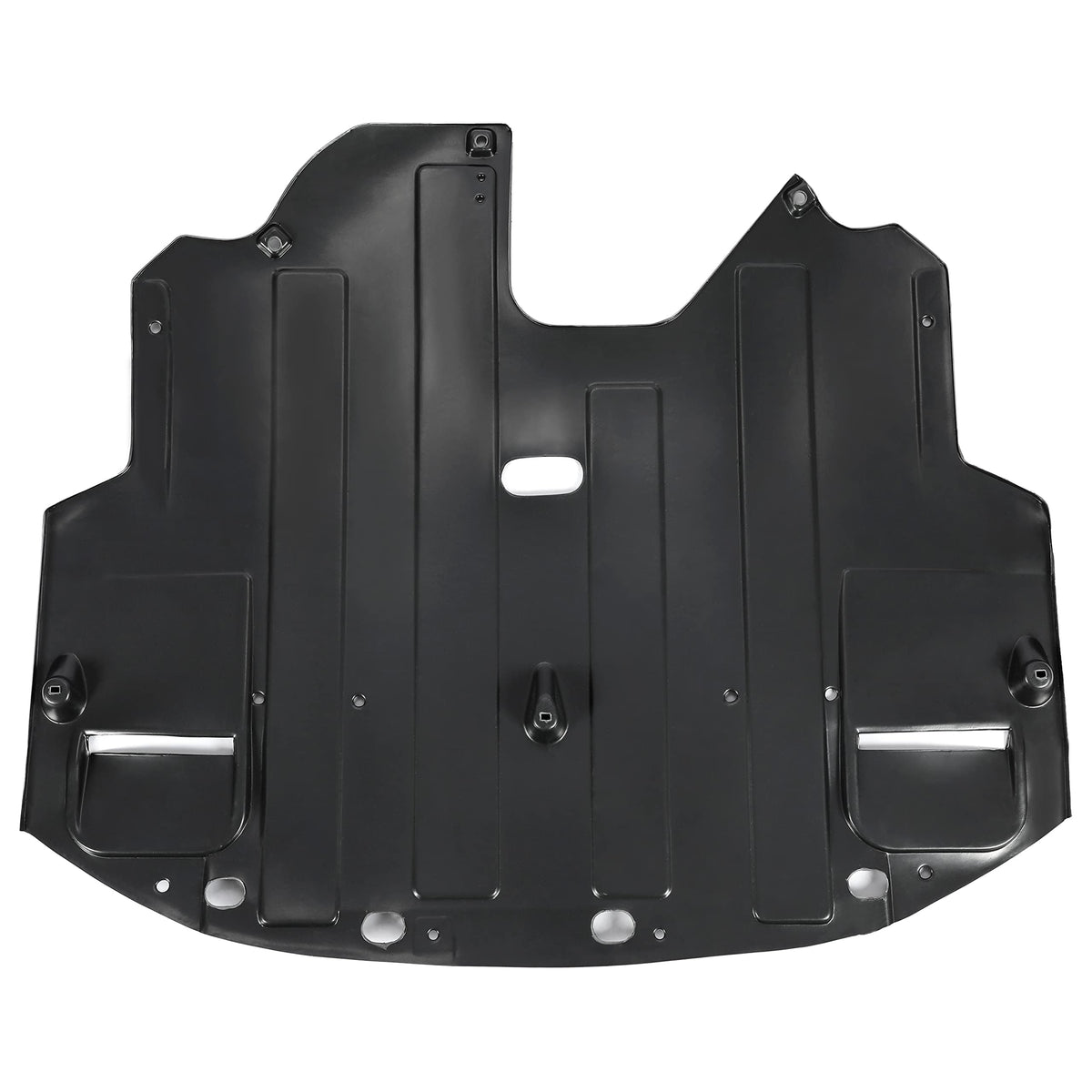 HECASA splash shield front view showing full shape and coverage