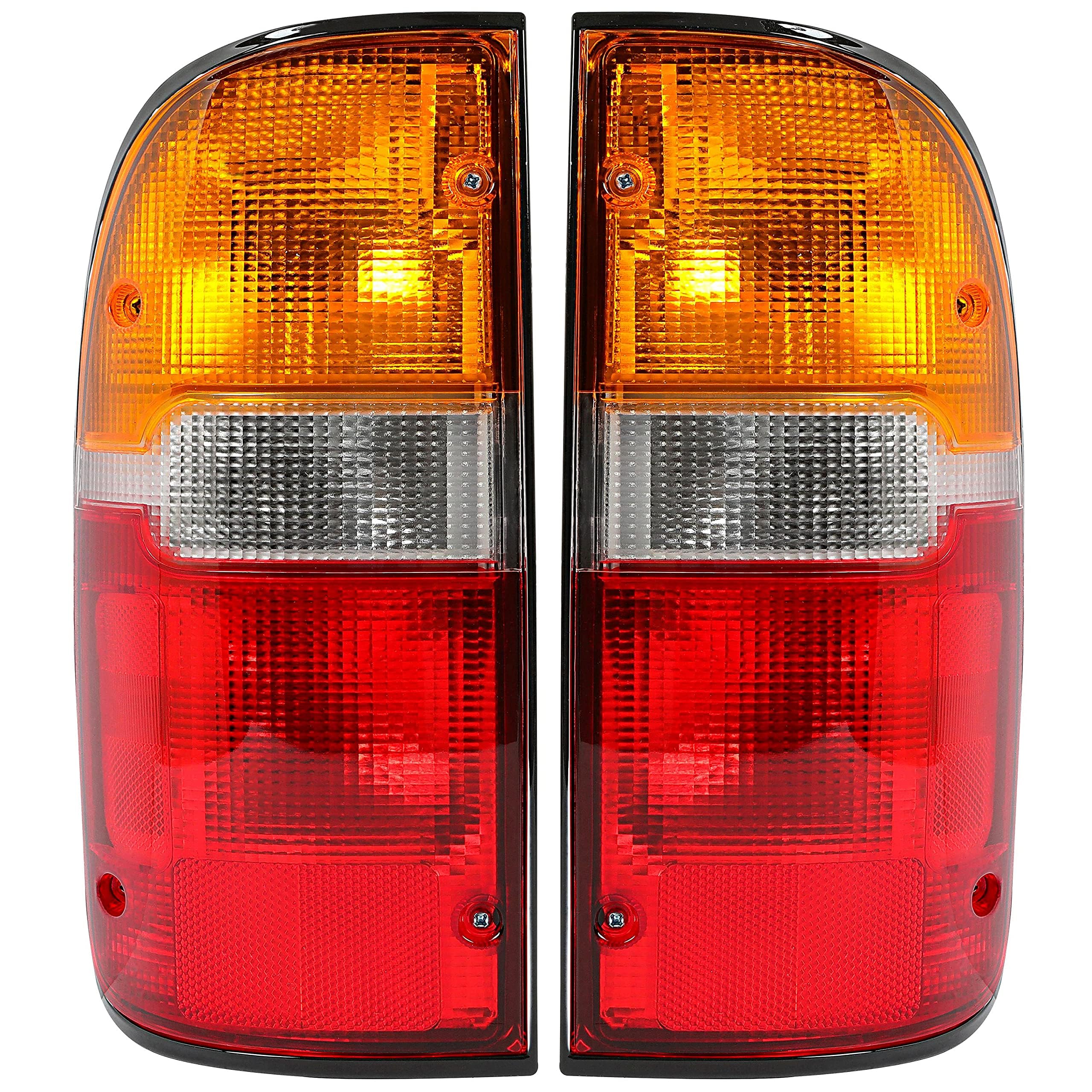 HECASA front view of tail light showing clear red amber lens and improved visibility