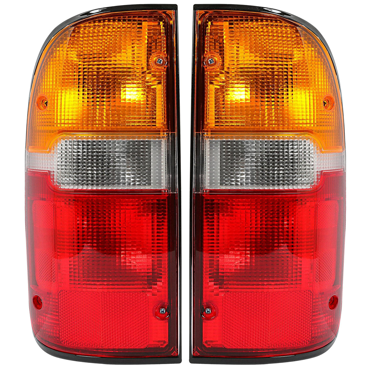HECASA front view of tail light showing clear red amber lens and improved visibility