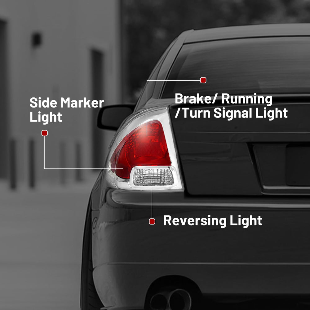 HECASA tail light mounted on Ford Fusion rear demonstrating restored appearance and signaling