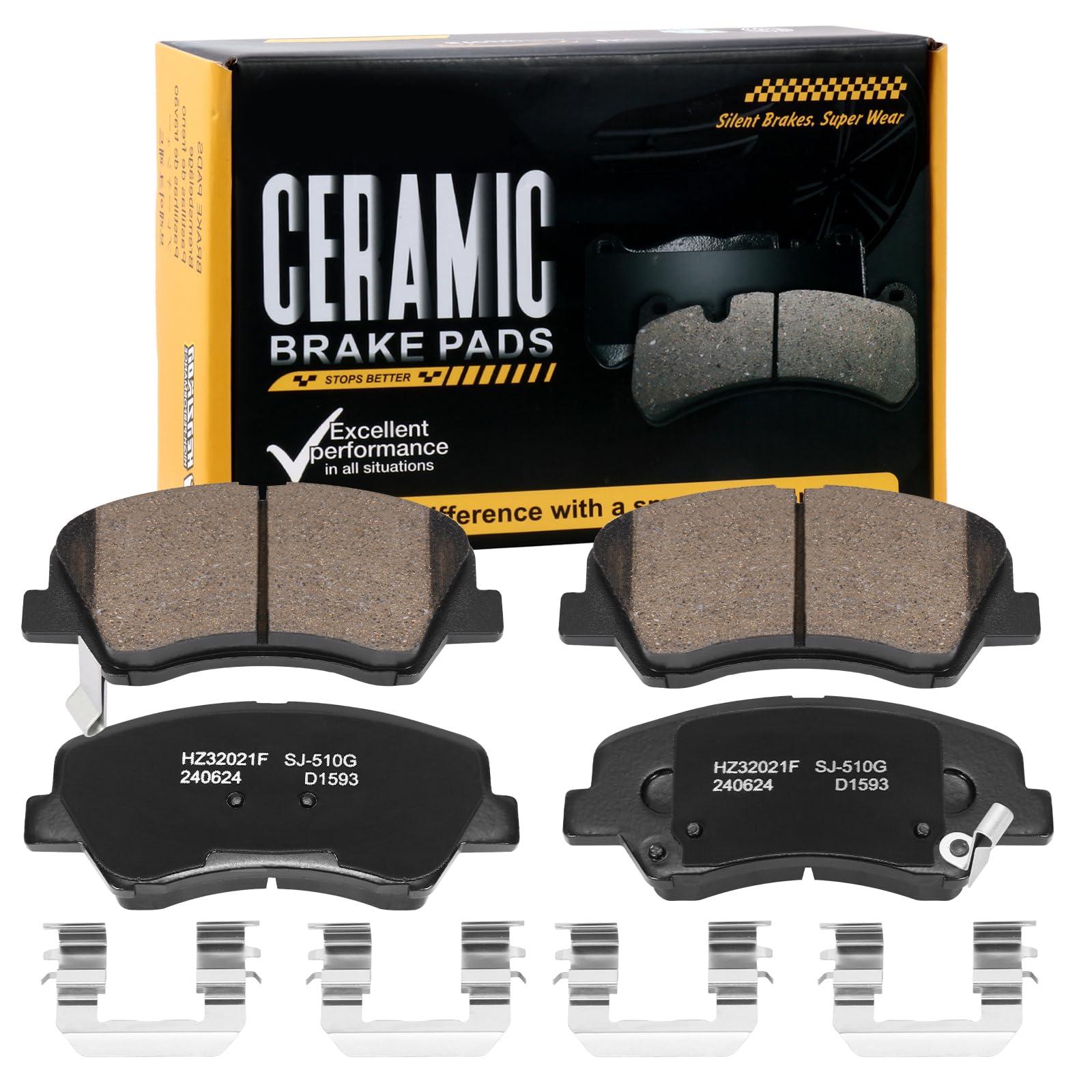 HECHENQICHE front pads front view showing fit and clean finish benefits