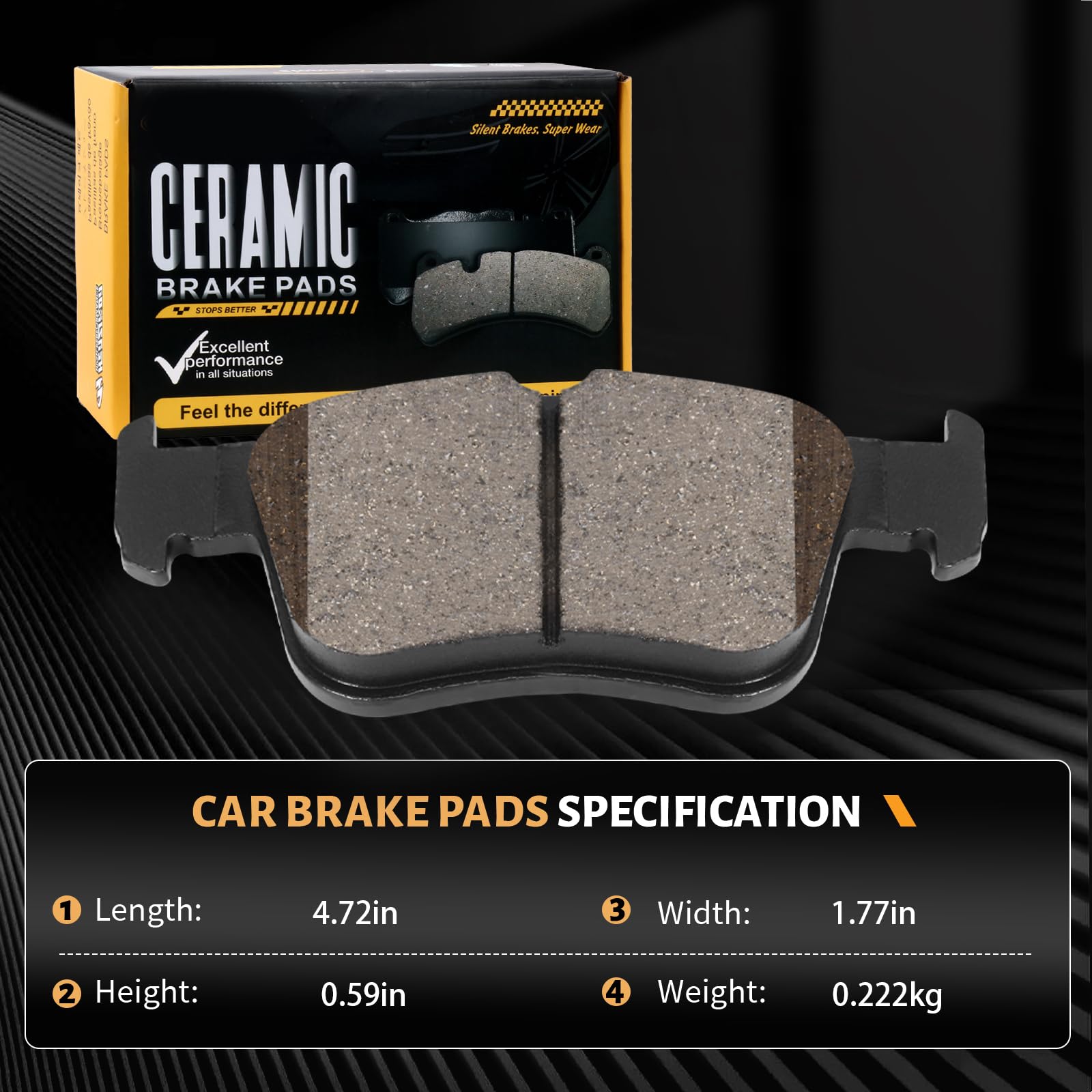 HECHENQICHE pads installed on rear rotor demonstrating correct fit and quiet braking