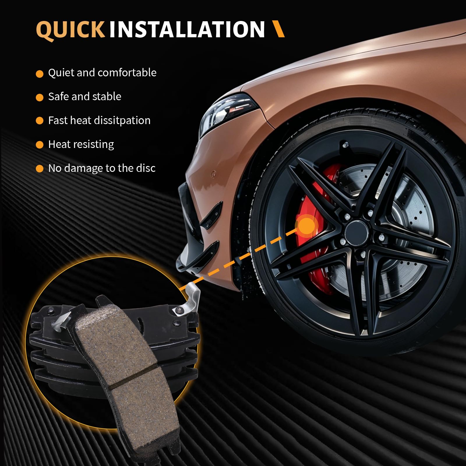 HECHENQICHE mechanic installing pads in garage showing professional result