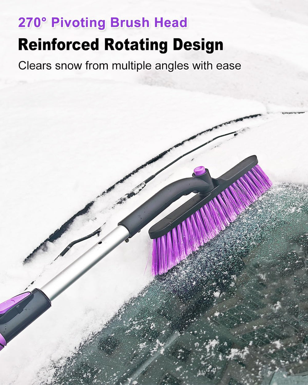 HEEYA in use clearing a car roof, safer convenient snow removal