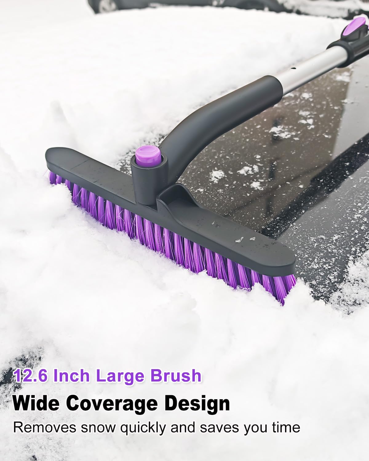 HEEYA close-up of 12.6-inch brush head, covers more surface faster
