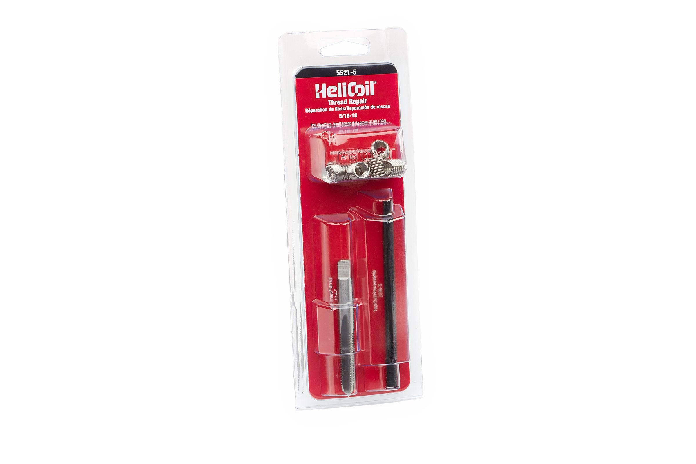 Helicoil 5521-5 front packaging showing kit contents and organized layout