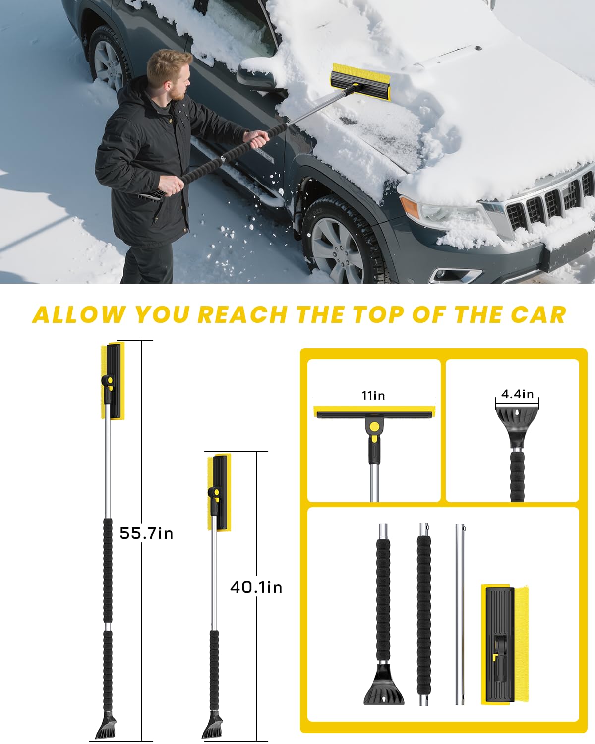 helloleiboo extended to 55.7 inches demonstrating reach on tall vehicles
