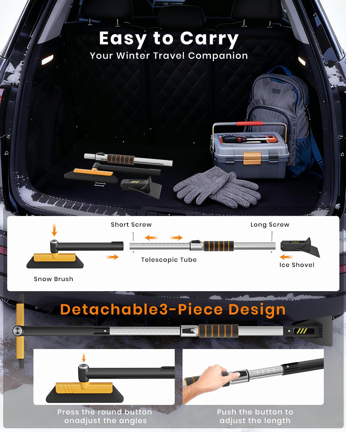 helloleiboo clearing snow from SUV roof to reach high spots safely