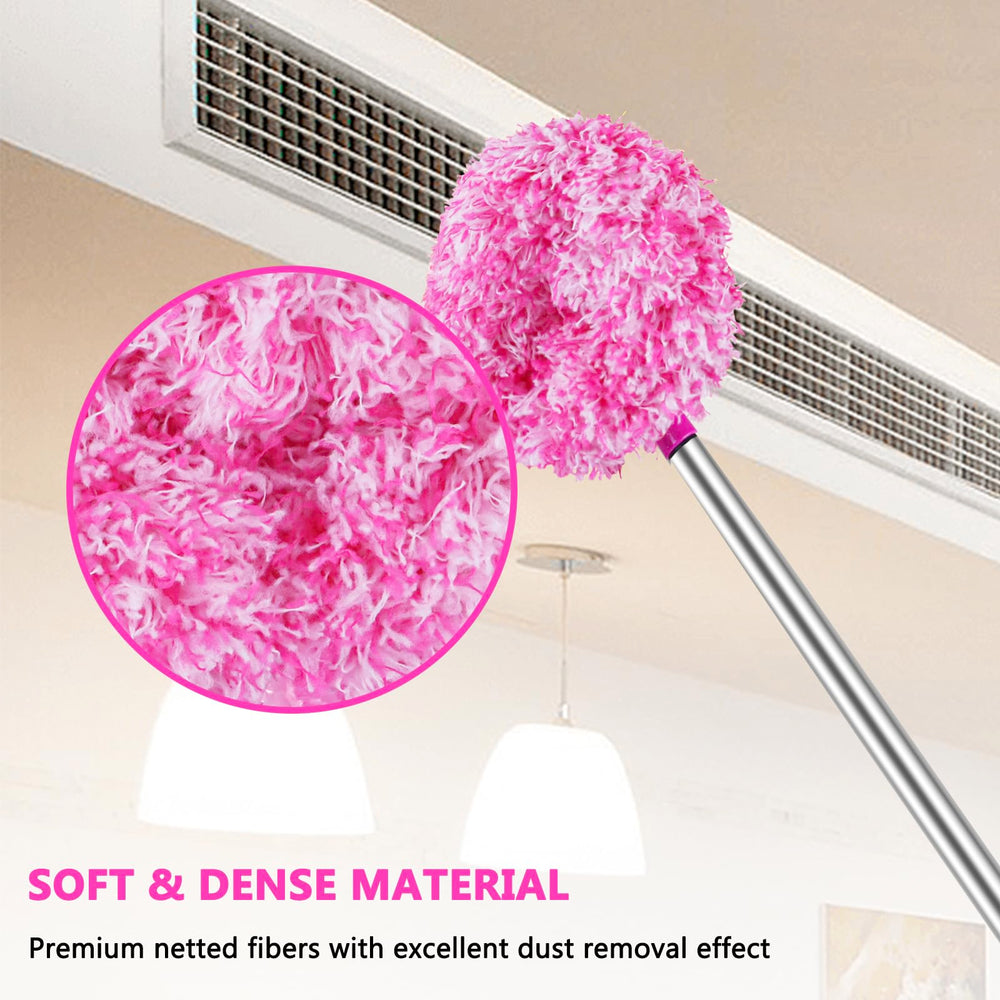 Heonay duster collapsed next to a book to show compact storage and portability