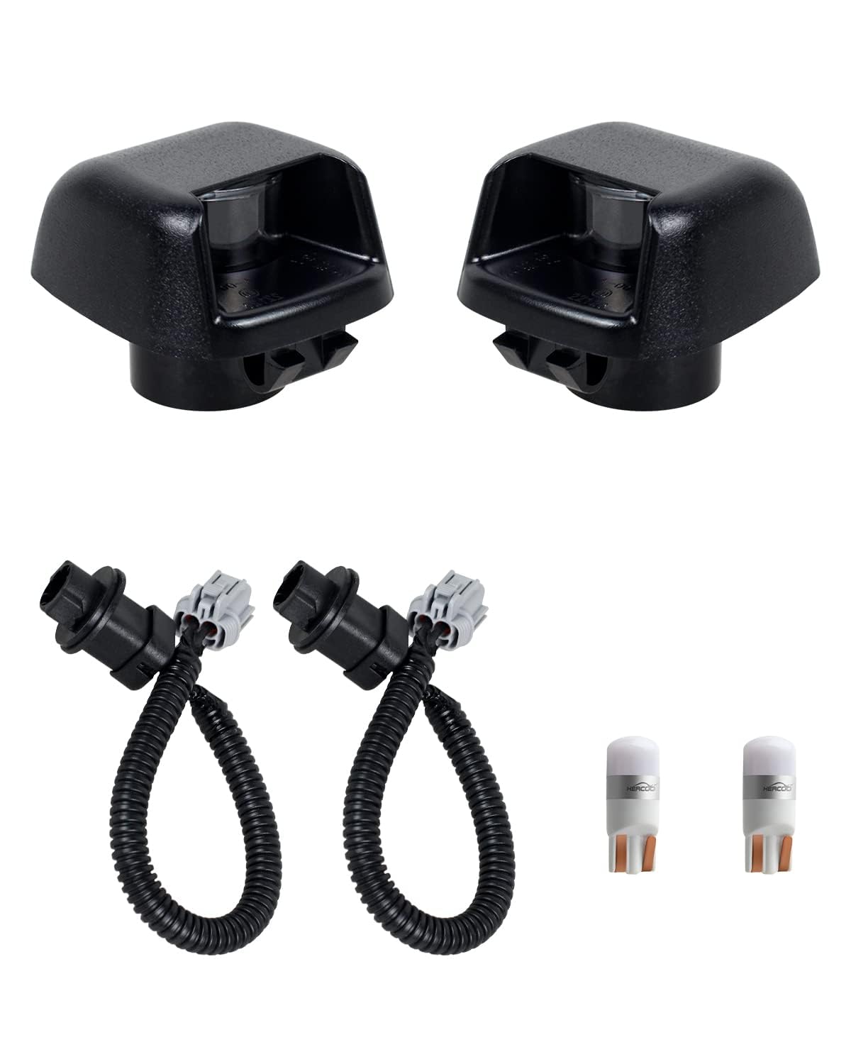 HERCOO front-facing lens assembly showing mounting clips and finish for easy replacement