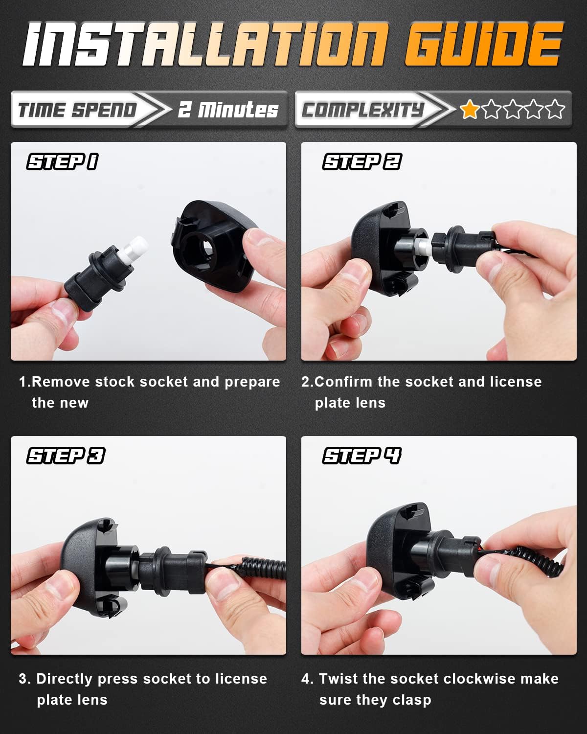 HERCOO lifestyle night drive view showing clear plate illumination and safer visibility
