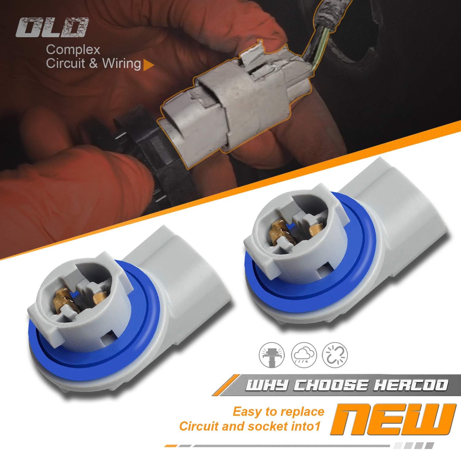 HERCOO socket and pigtail wiring detail enabling plug and play
