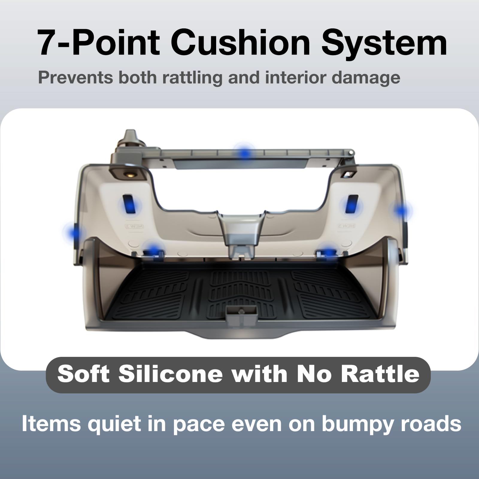 Heryvii side profile demonstrating flush fit under Tesla touchscreen for factory look