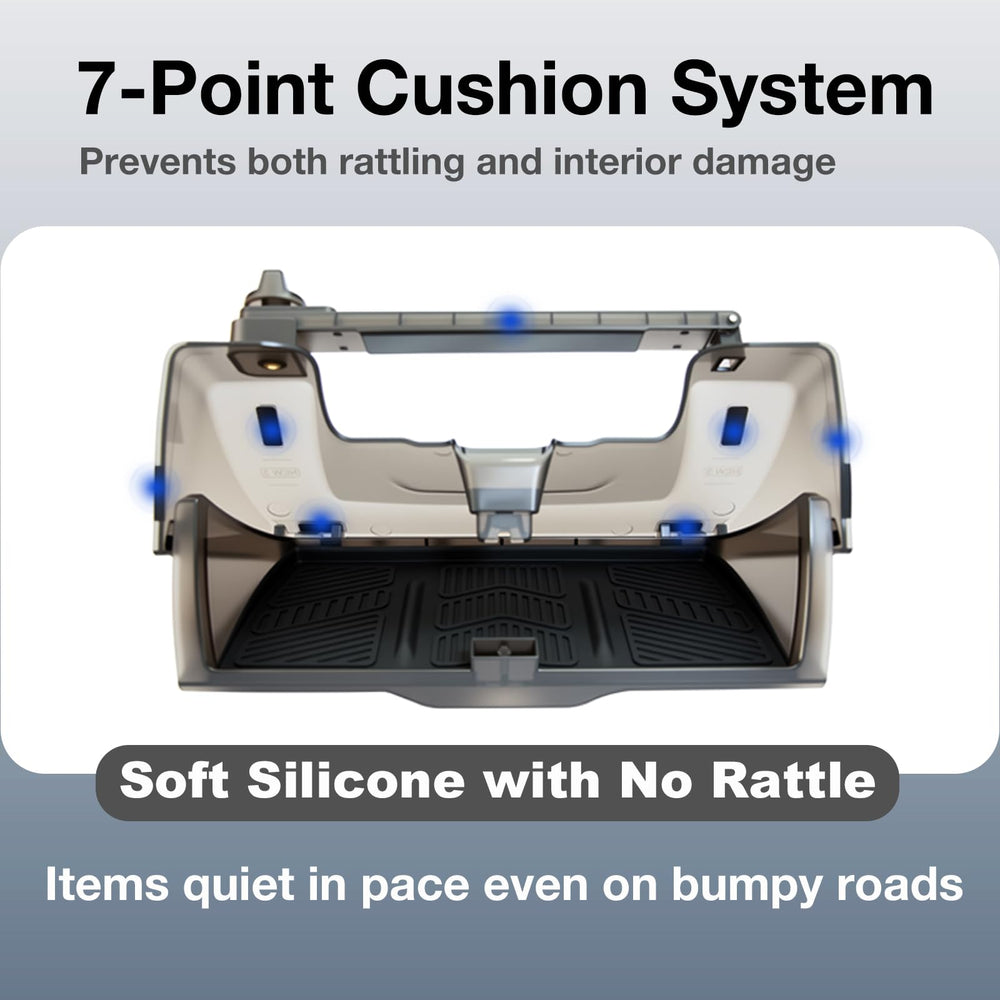Heryvii side profile demonstrating flush fit under Tesla touchscreen for factory look