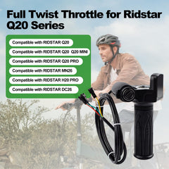 Heymaillc throttle installed on Ridstar Q20 showing neat fit and function