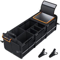 HEYTRIP front view of open trunk organizer showing large capacity and compartments benefit organization