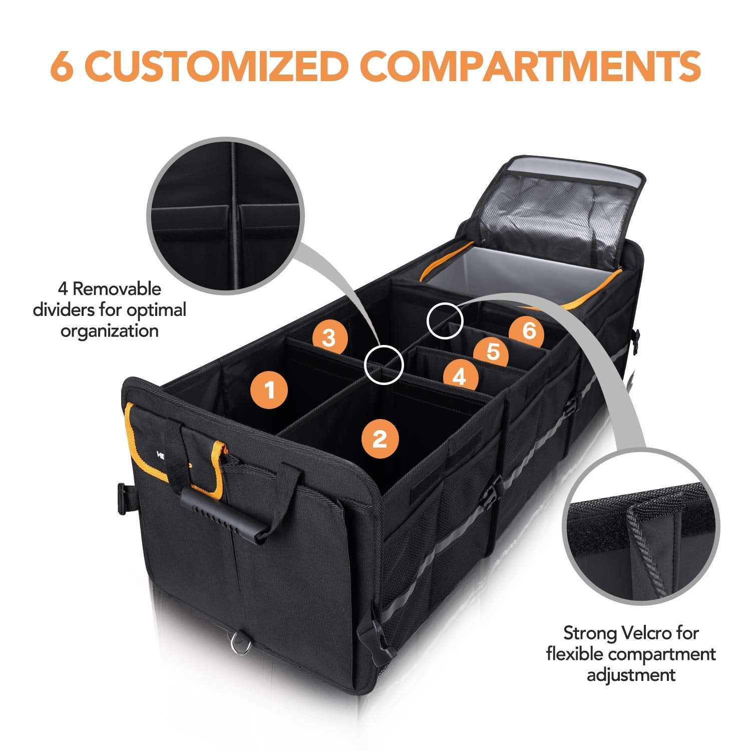 HEYTRIP non-slip skids and tie-down straps under unit showing stability and carpet protection benefit