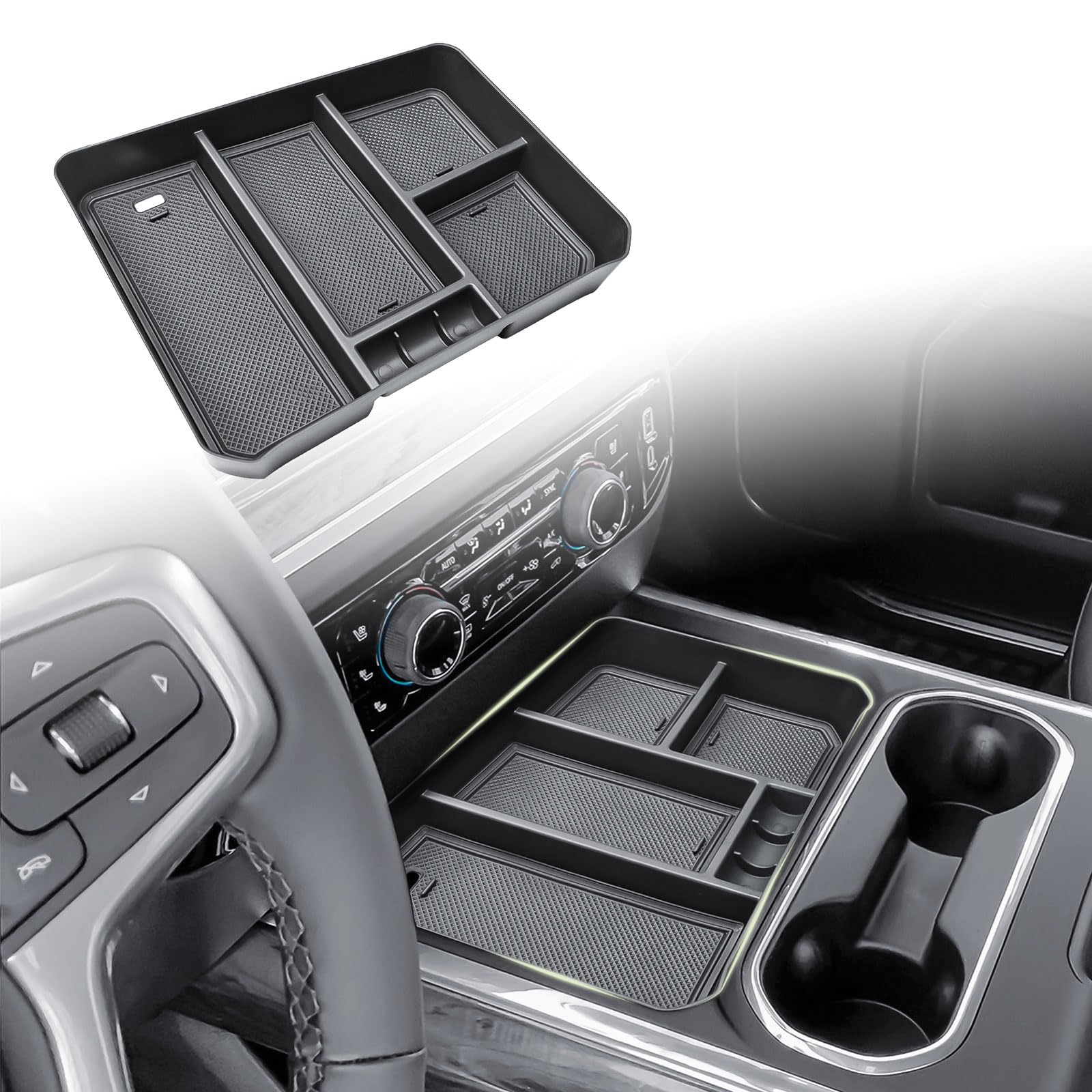 HGWEI front view of organizer showing clean matte finish and fit benefits