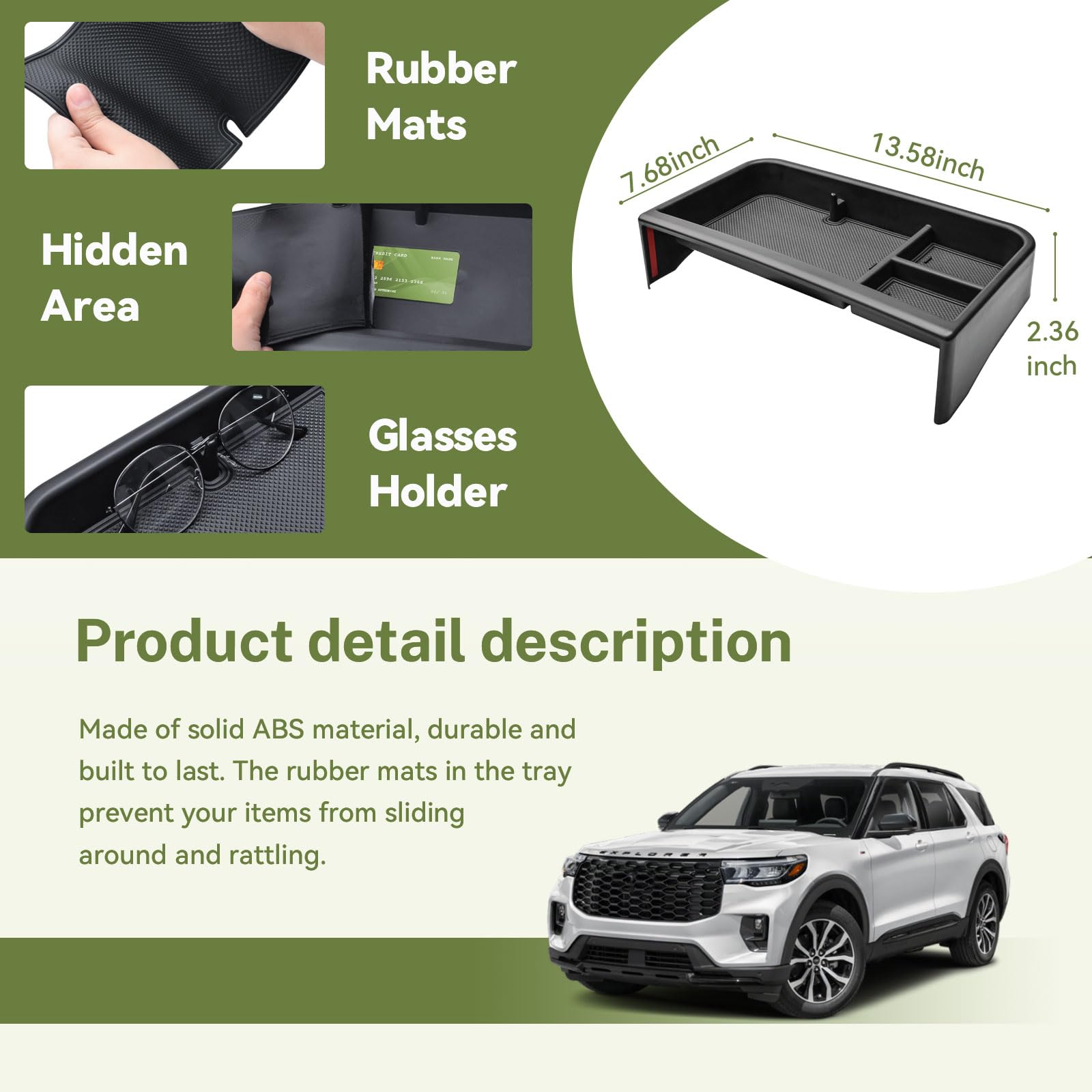 HGWEI rubber mat detail protecting items and reducing interior noise