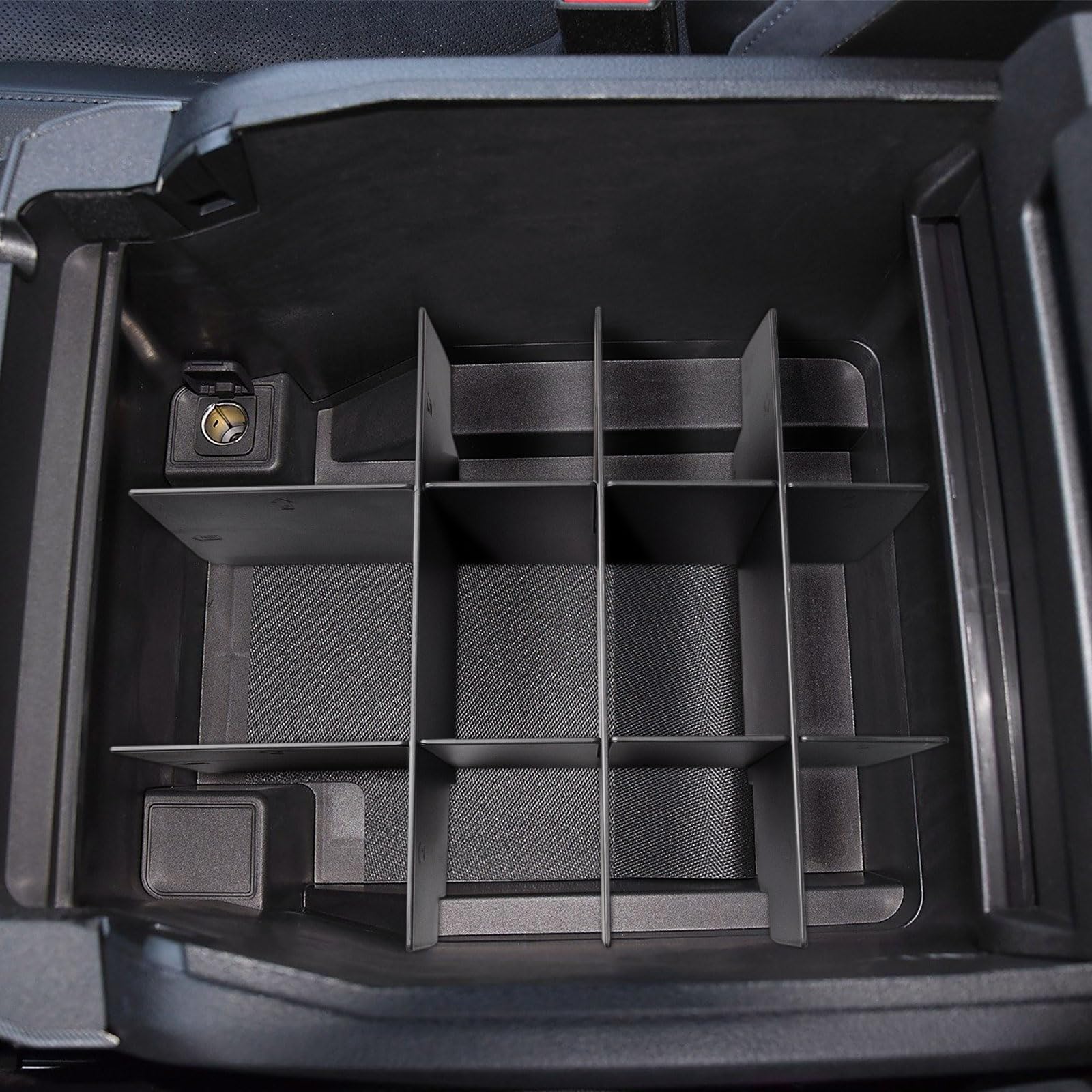 HGWEI front view installed in Ford console showing neat organization and quick access