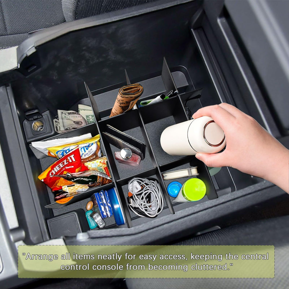HGWEI side profile showing snug fit against console interior to prevent movement