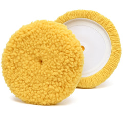HI-BUFF wool pad front packaging showing two pads for quick identification and pro-ready performance