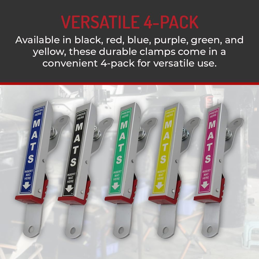 HI-TECH clamps in red pack of four, offers organized multi-mat workflow