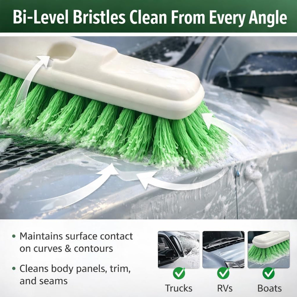 HI-TECH brush cleaning boat gelcoat offering non-abrasive, effective wash action