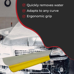 HI-TECH squeegee drying a car door showing quick water removal benefit