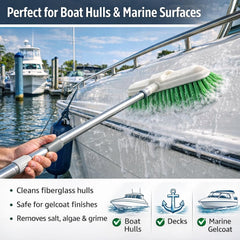 HI-TECH threaded handle connection that enables extended reach and safer cleaning